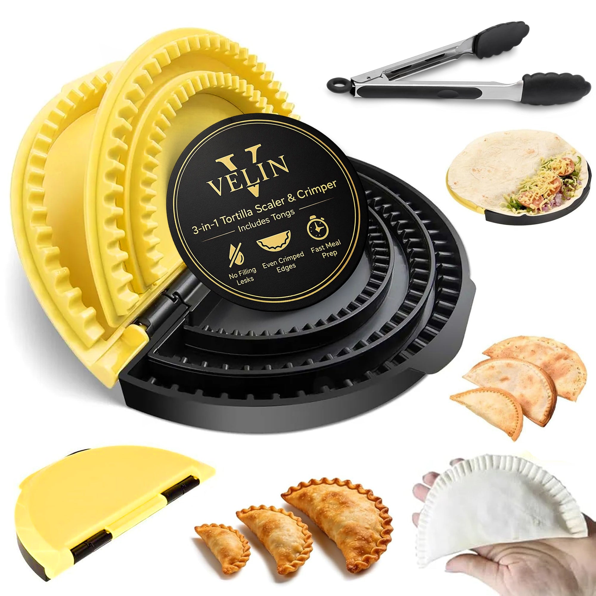 3-in-1 Tortilla Sealer Crimper Press for 6"-8"-10"