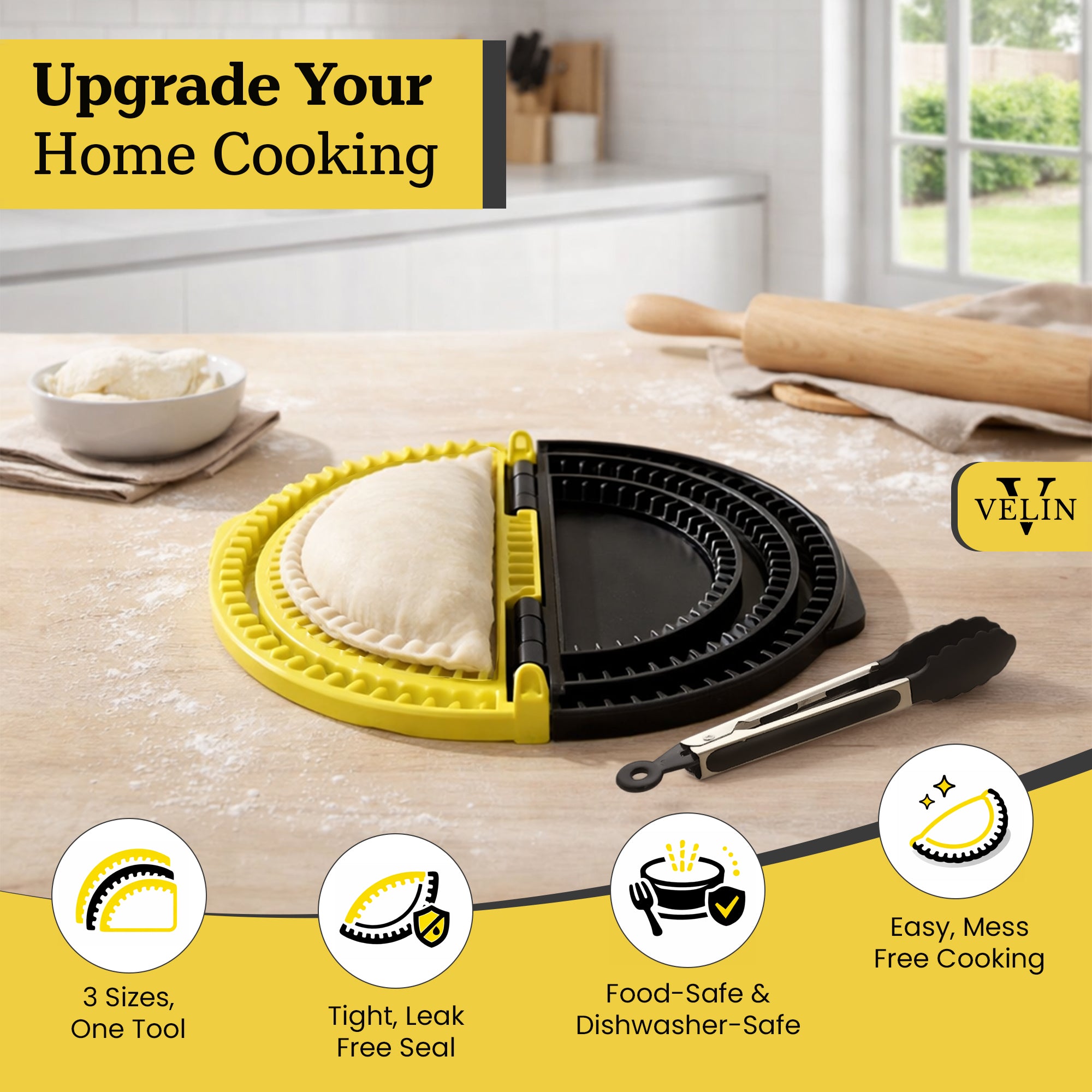 3-in-1 Tortilla Sealer Crimper Press for 6"-8"-10"