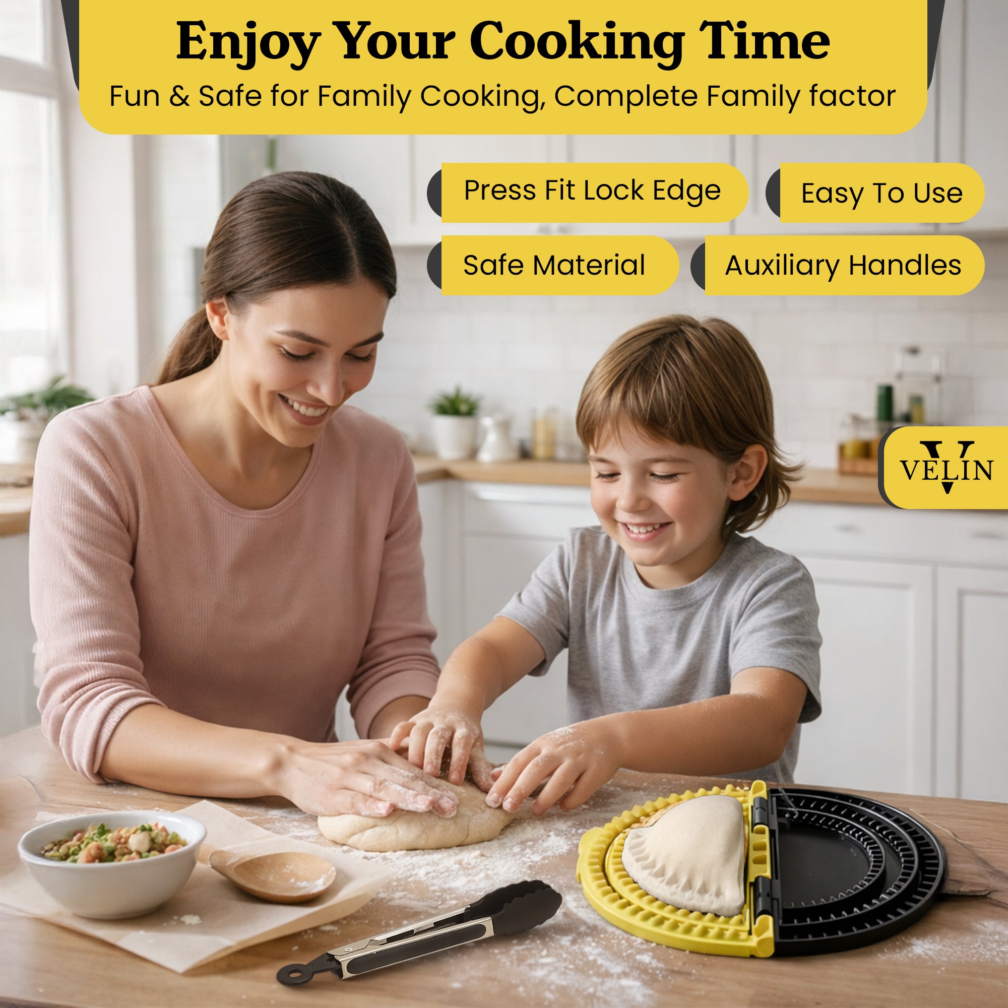 3-in-1 Tortilla Sealer Crimper Press for 6"-8"-10"