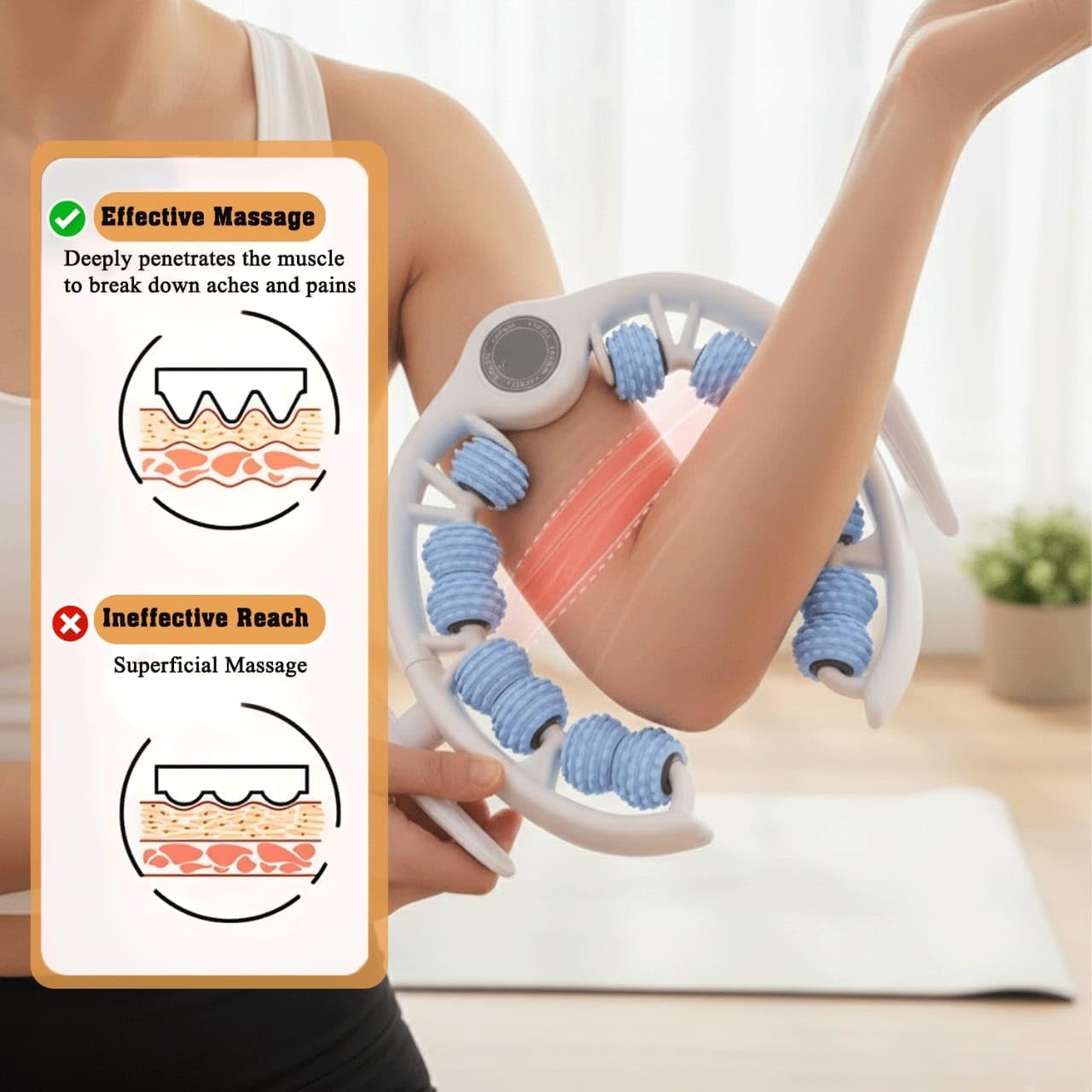 Anti-Cellulite Roller Massager for Legs & Body - Blue