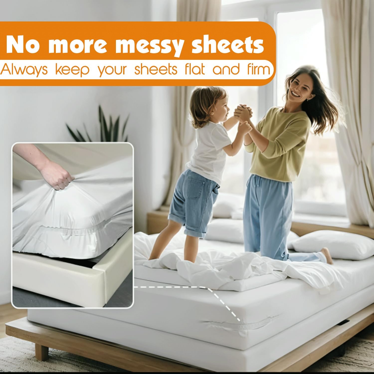 Fitted Sheet Holder – Bed Sheet Holders for Corners with Strong Clips