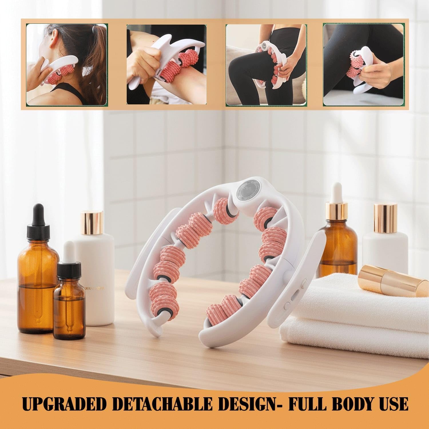 Anti-Cellulite Roller Massager for Legs & Body - Pink