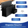 Clamp On Desk Side Storage – 2-Tier Laptop Holder with Magnetic Pen Box