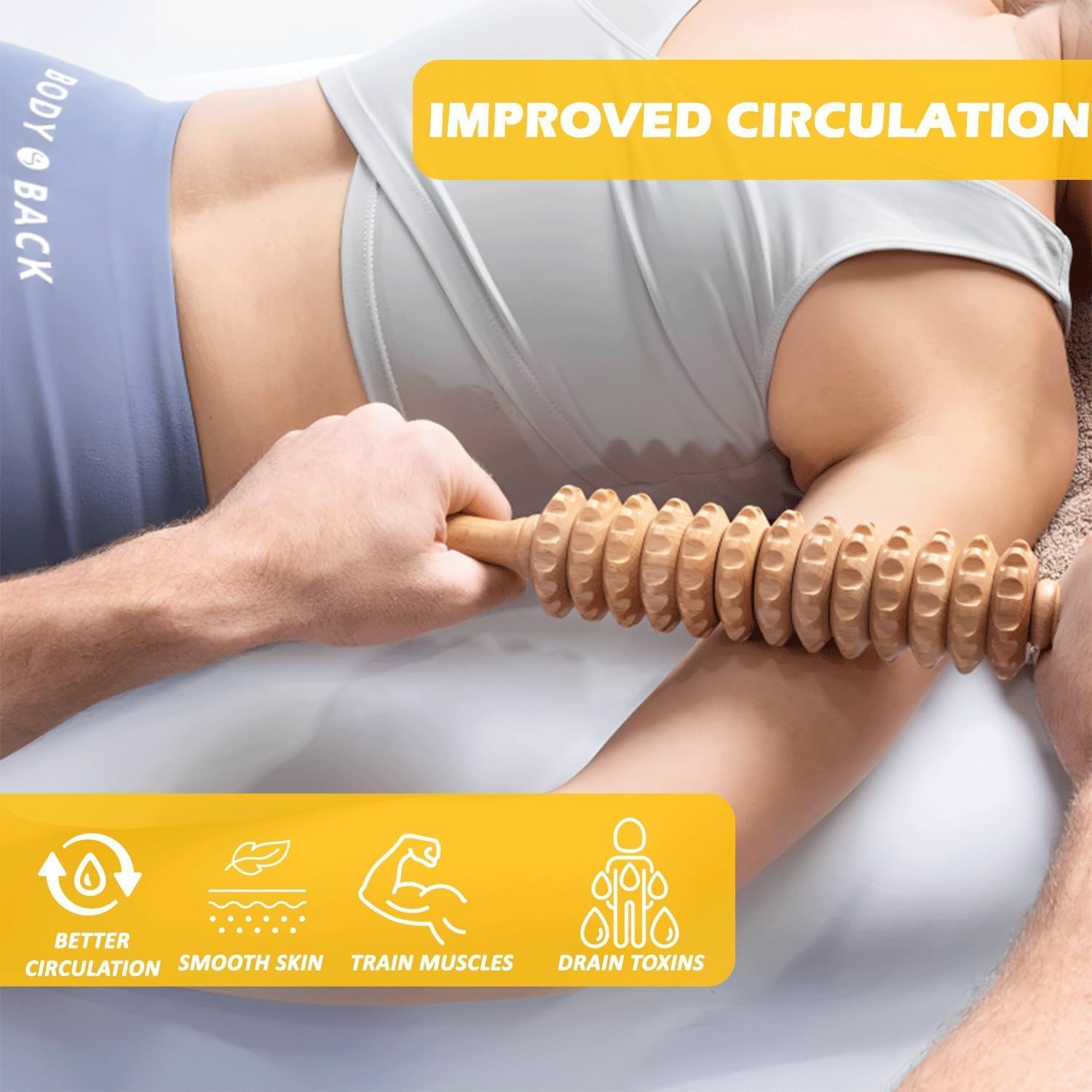 6-in-1 Wood Therapy Massage Tools – Wooden Massager Kit for Lymphatic Drainage