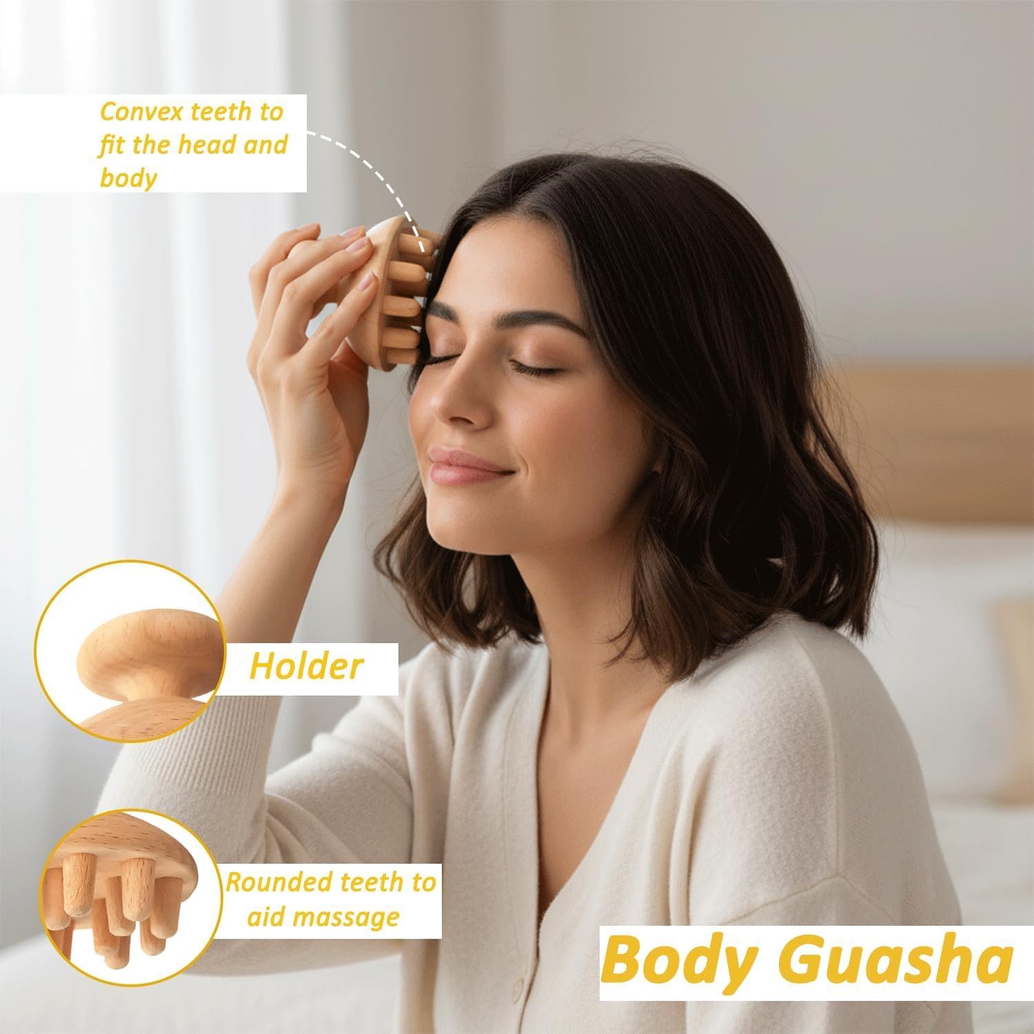 6-in-1 Wood Therapy Massage Tools – Wooden Massager Kit for Lymphatic Drainage