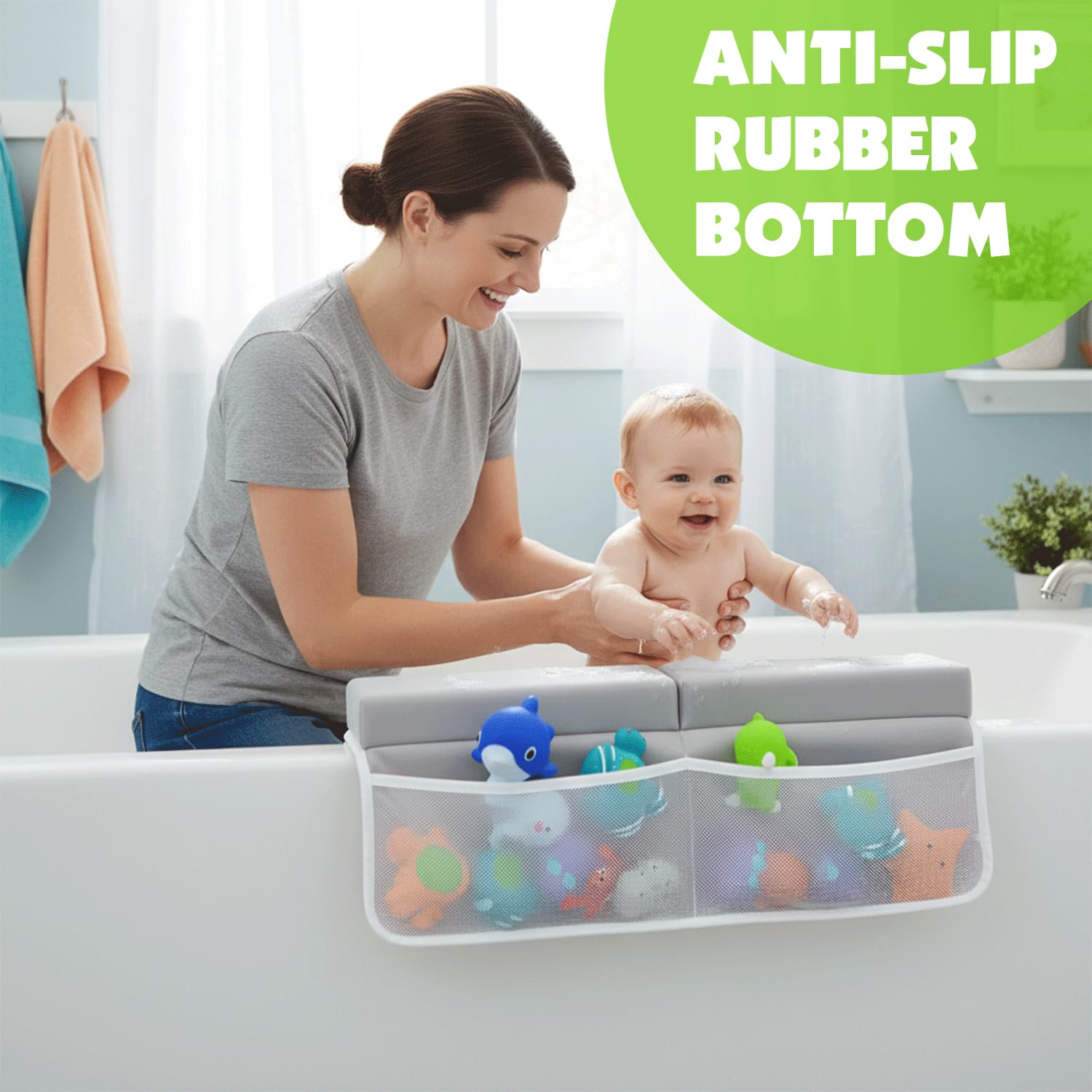Bath Kneeler and Elbow Rest Pad Set for Baby Bathing