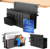 Clamp On Desk Side Storage – 2-Tier Laptop Holder with Magnetic Pen Box