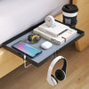 Floating Bedside Shelf with Cup Holder Black Metal Single Tier Tray Organizer