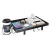 Floating Bedside Shelf with Cup Holder Black Metal Single Tier Tray Organizer